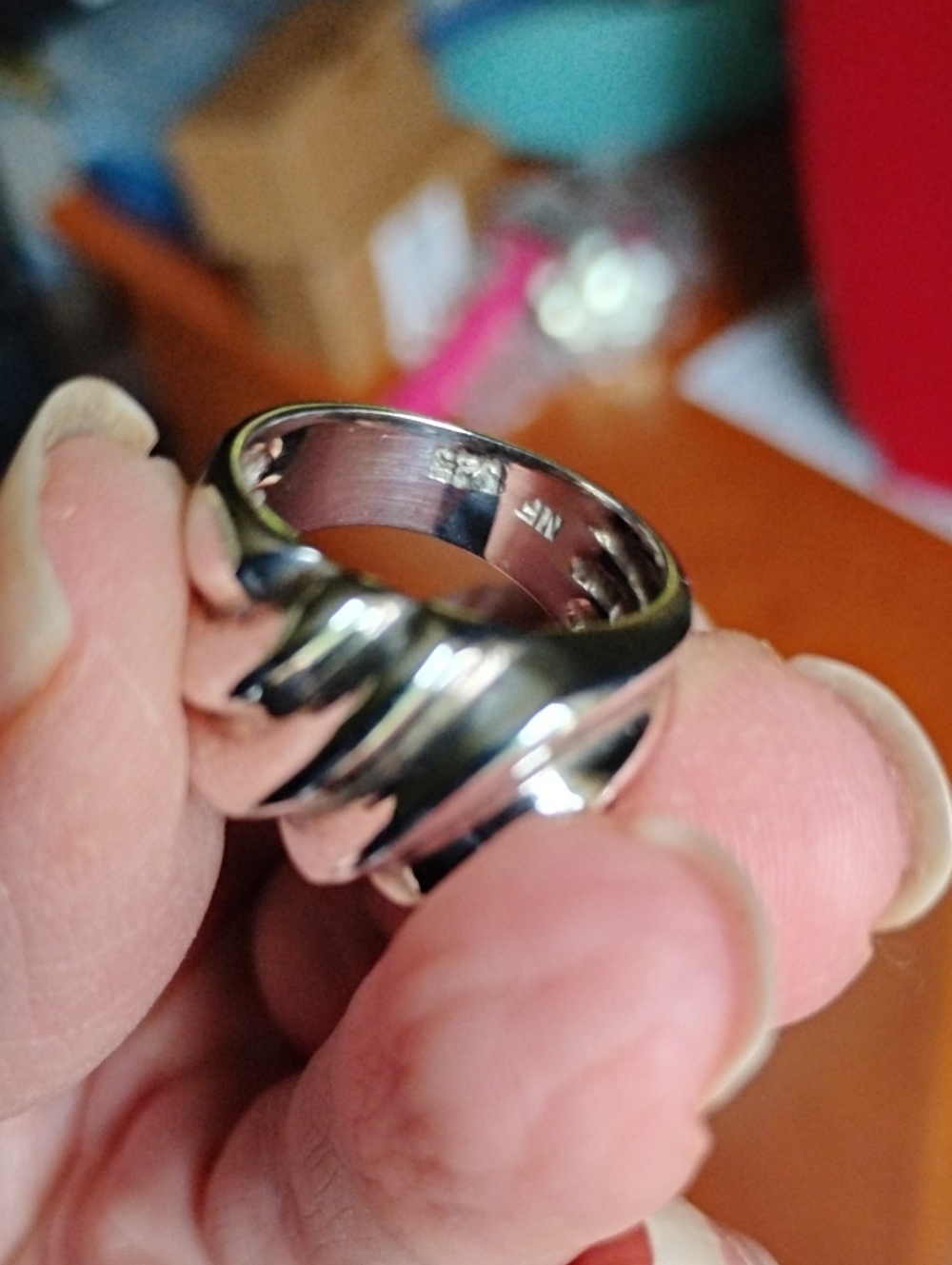 Sterling Silver Wave Band Ring Size 5&1/2 - Picture 4 of 6